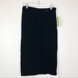 NWT Counterparts Black Velvet Wrap Skirt Size M